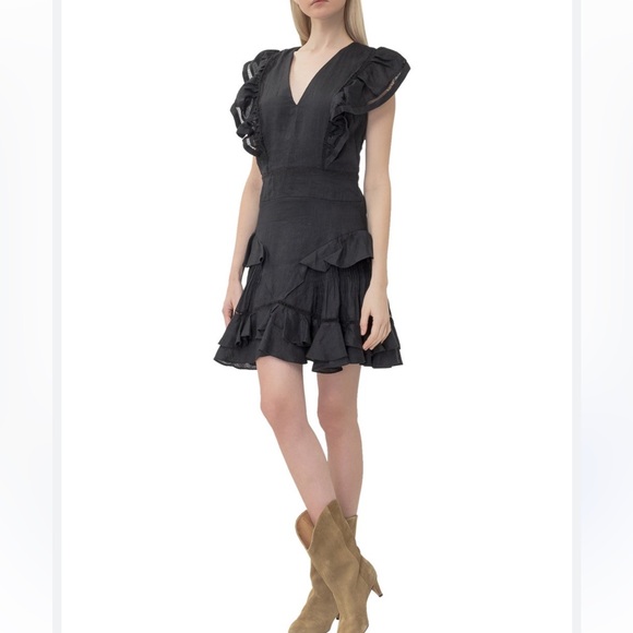 Isabel Marant Etoile April Linen Ruffle Crop Top Blouse 36/ US 4 - Picture 5 of 9